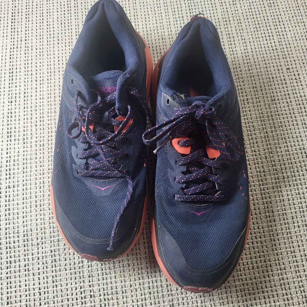 Hoka One One Challenger ATR 6 Women 7 Navy Blue Coral Trail Shoes 1106512